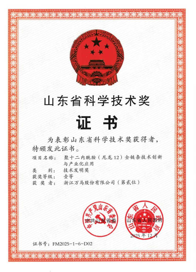 万马股份参研高端项目荣获山东省技术发明一等奖